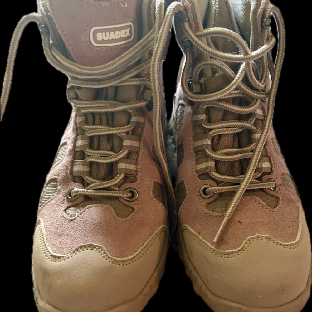 Suadex Pink and Tan Steel Toe Boots